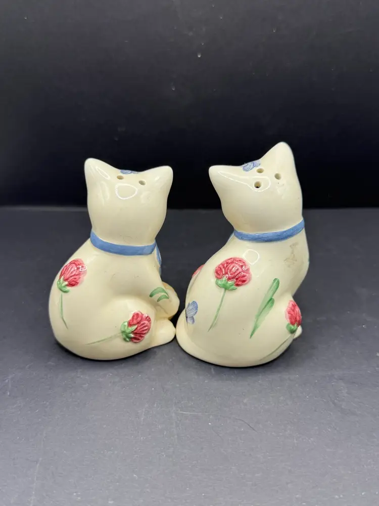 Lenox Porcelain Cat Salt Pepper Shakers 3.25”