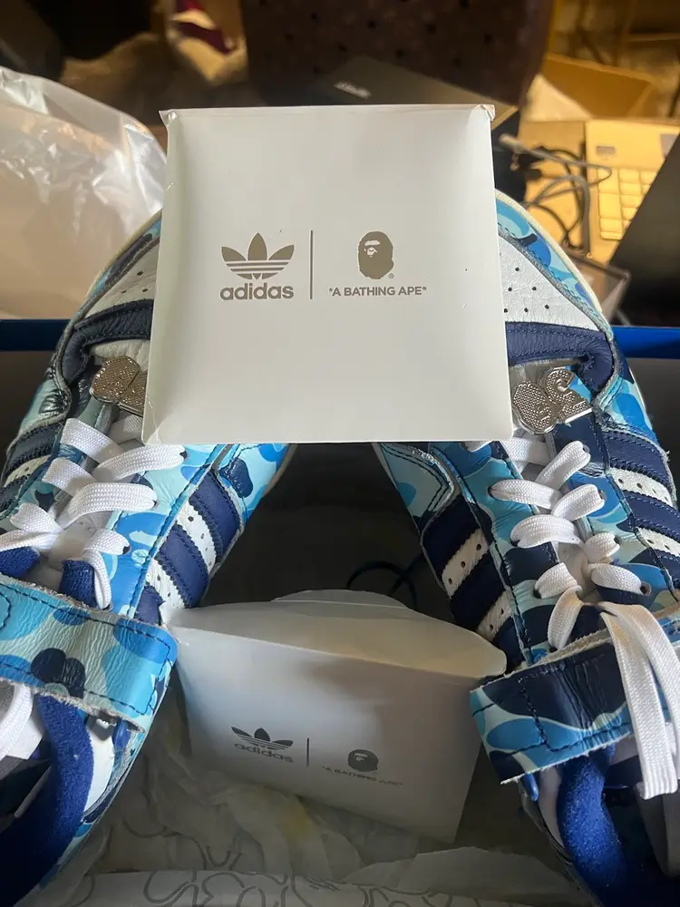 BAPE Camouflage Adidas Low Sneakers!
