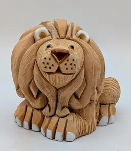 Vintage Artesania Rinconada African Lion Clay Figurine Marked