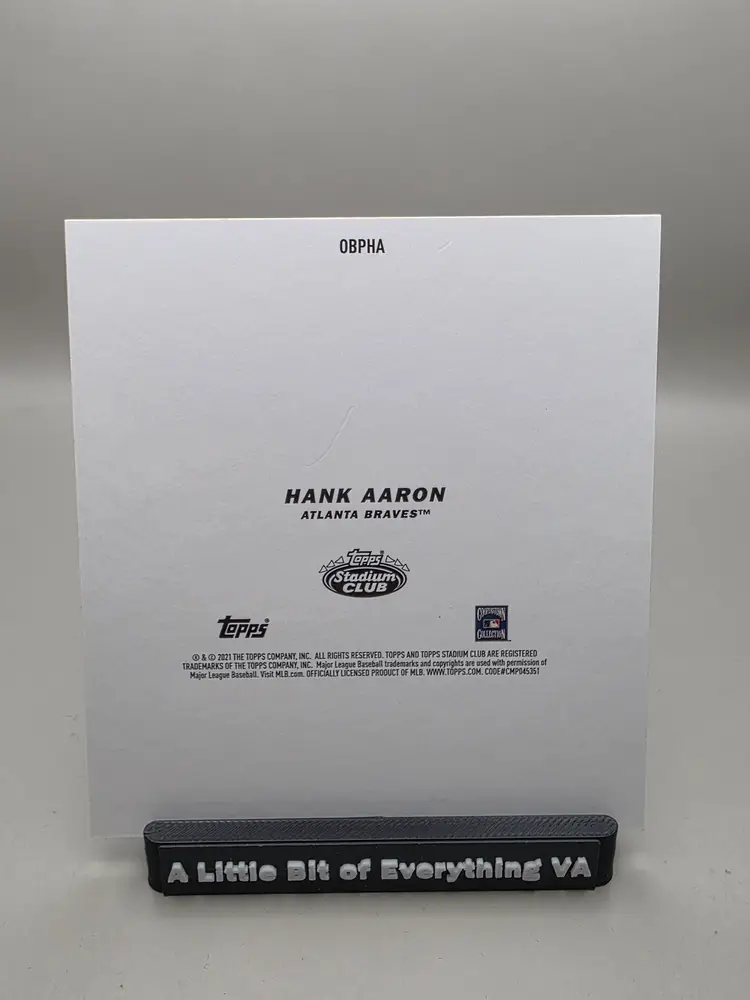 Hank Aaron 2021 Stadium Club - Oversized Base Master Photo Variation Toppers