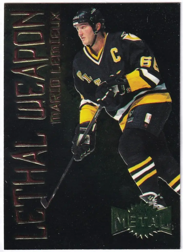 1996-97 Metal Universe Lethal Weapons #11 Mario Lemieux Pittsburgh Penguins Hockey Card