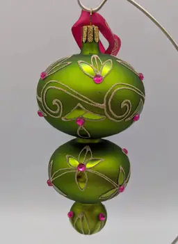 Waterford Holiday Heirloom Imperial Scroll Triple Green Spire Ornament