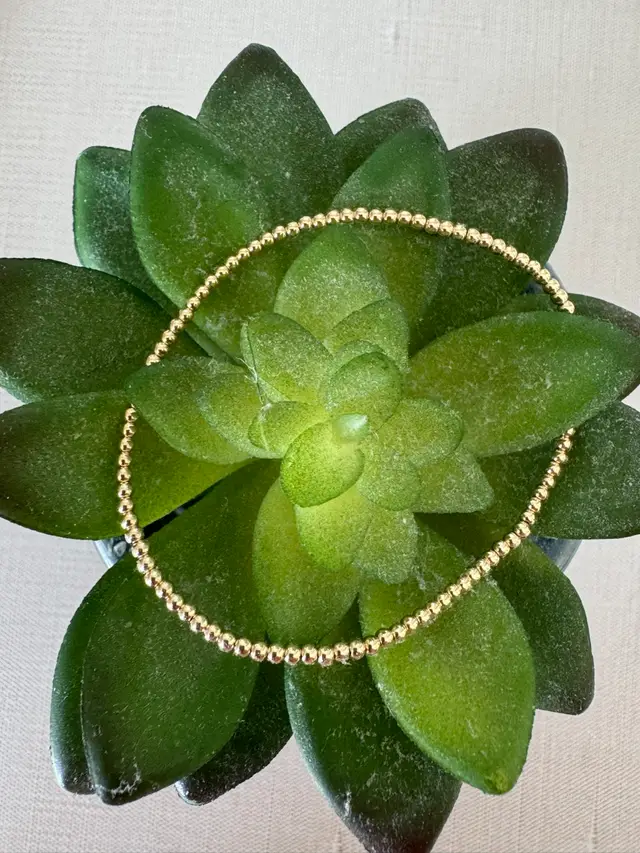 Beaded Gold Filled Stretch Bracelet #85