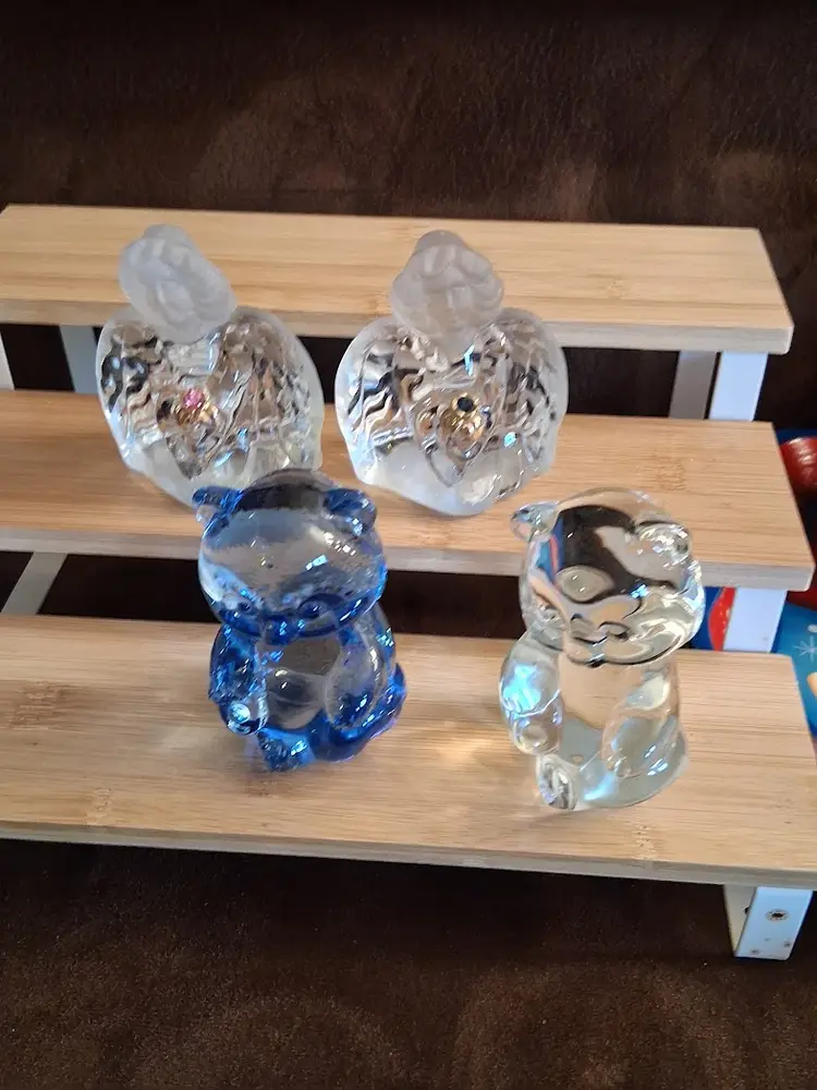 Lot of 4 Vintage FENTON GLASS Figurines / Paperweights, Angels & Bears