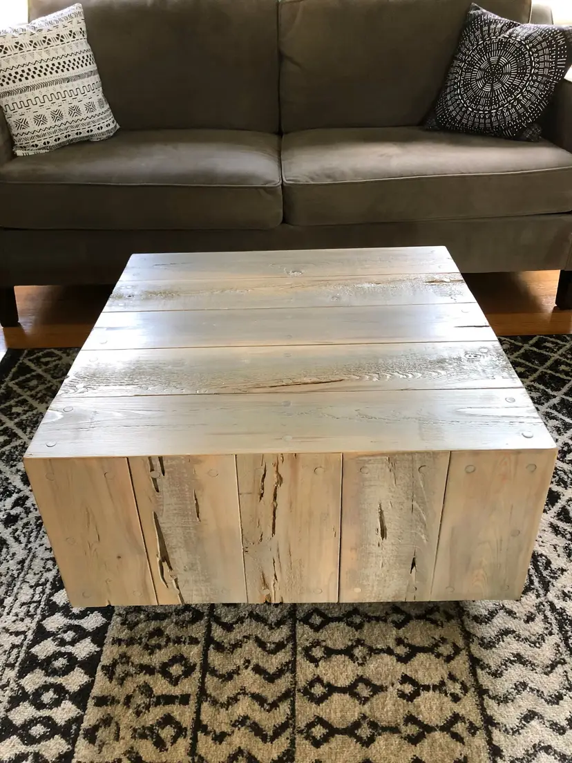 Pecky Cypress Wood Coffee Table