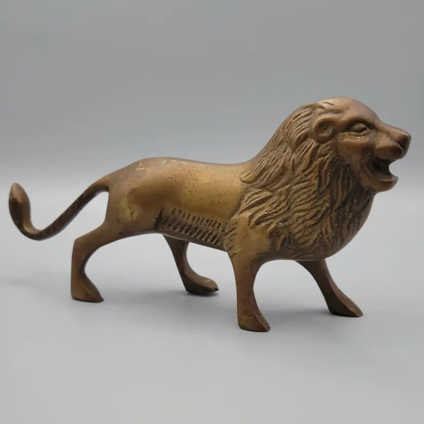 Vintage Solid Brass Lion