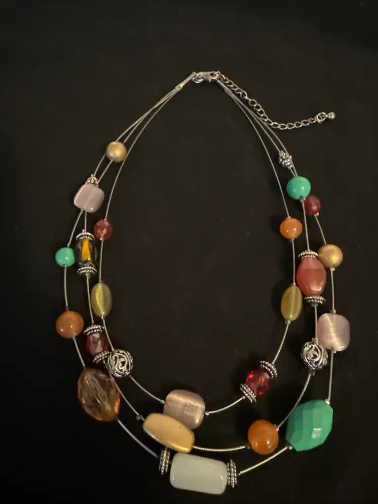 Lia Sophia "Fantasia" Multi-Strand Necklace w/Silver, Glass & Resin Beads