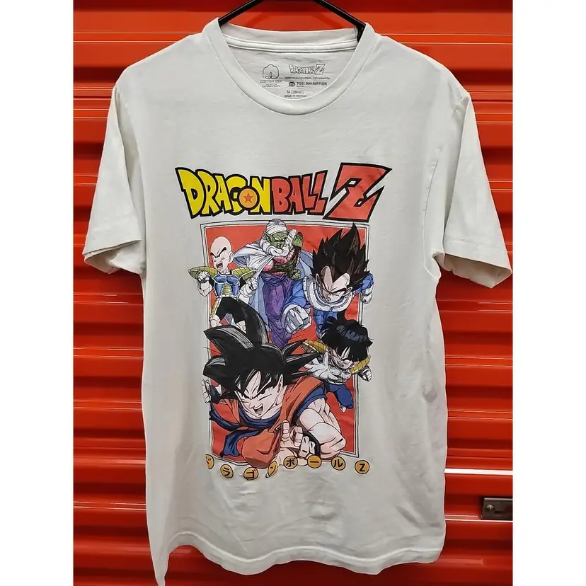 Dragonball Z T Shirt Men's Size M White Short Sleeve Crew Neck Namek Saga Logo