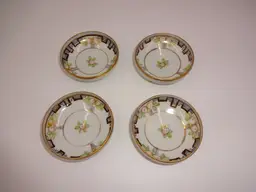 4 Vintage Small Noritake ? Footed Handpainted Salt Nut Cellars Dishes Bowls