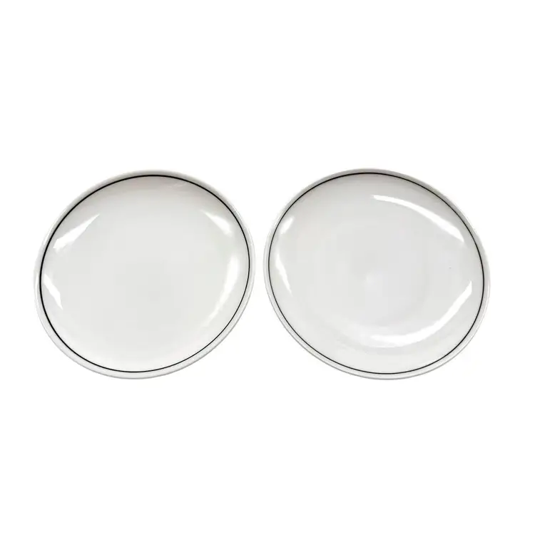 Franciscan Independence Whitestone White Black 4 Piece Place Setting Set of 2