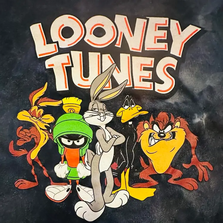 Looney Tunes Tie Dyed Cropped T-shirt Medium