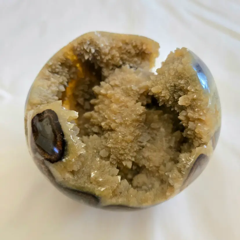 Geode Nodule Opened Polished 3 1/2" Diameter Approximately Unbranded No Location