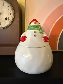 Vintage Hallmark Snowman Cookie Jar: Christmas Kitchen Decor