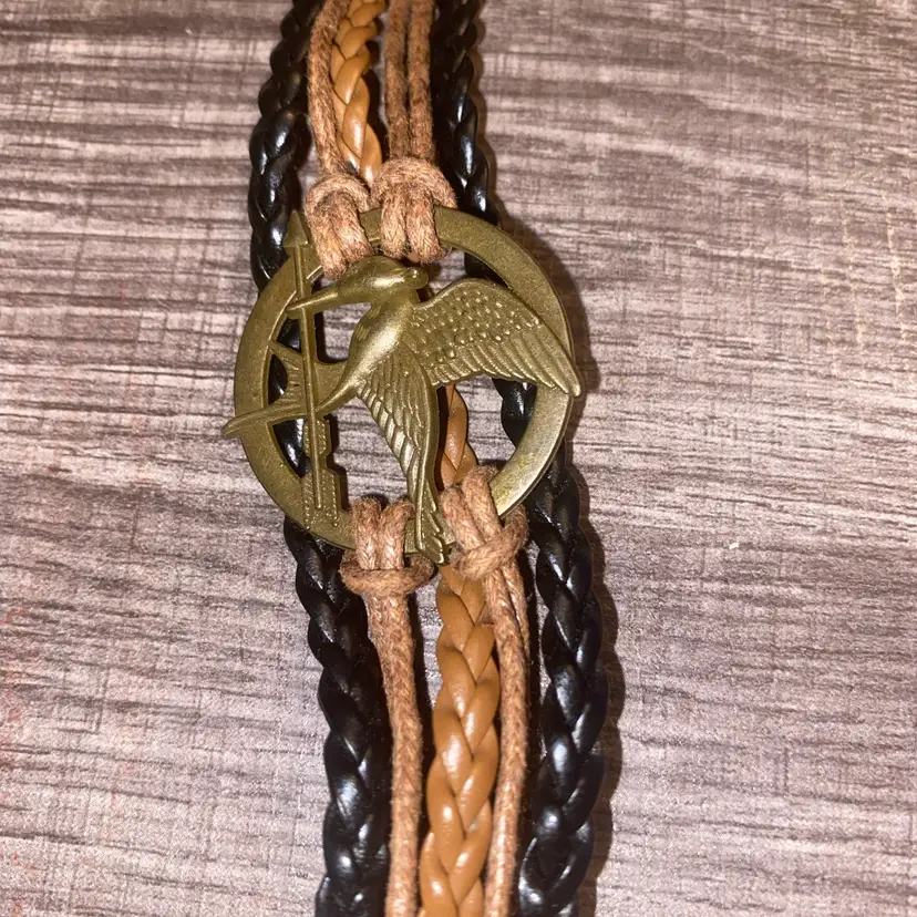 Mockingjay Faux Leather Braided Bracelet