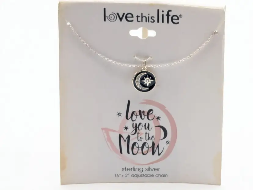 David Culiner Love You to the Moon Sterling Silver Pendant Necklace NOS