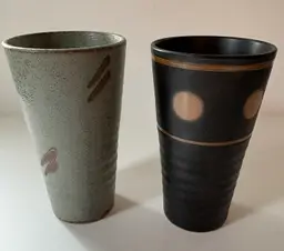 Small Pottery Vases Or Cups Set Of Two 4” X 2.5”