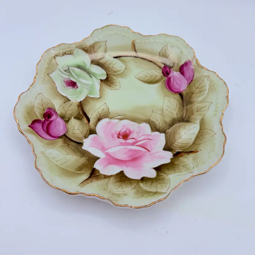 Vintage Collectible Lefton china hand painted 8” Wall plate