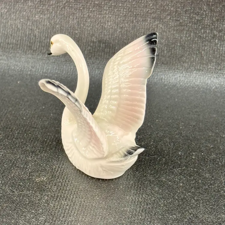 Vintage Miniature Bone China Swan Figurine