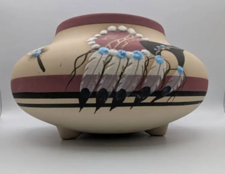 Native American Pottery Vase/Bowl  Hand painted Signed Betty Selby Numbered,dated