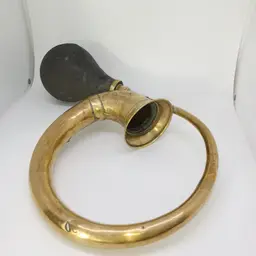 Antique brass car horn  9 in round curxa 1900s Model T?