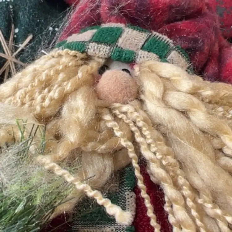 3-D Santa with pine stocking