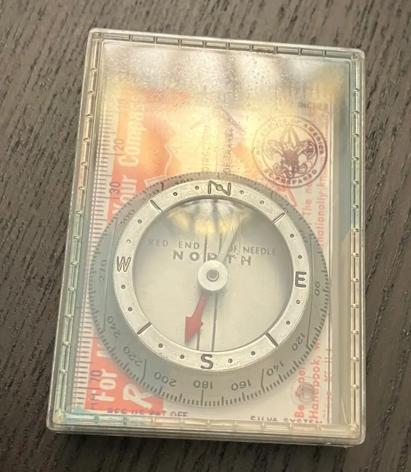 Boy Scout Pathfinder Silva Compass In Original Box Includes Instructions No. 1051