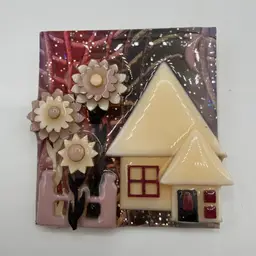 Lucinda House Pin Night Time Crescent Moon Brooch