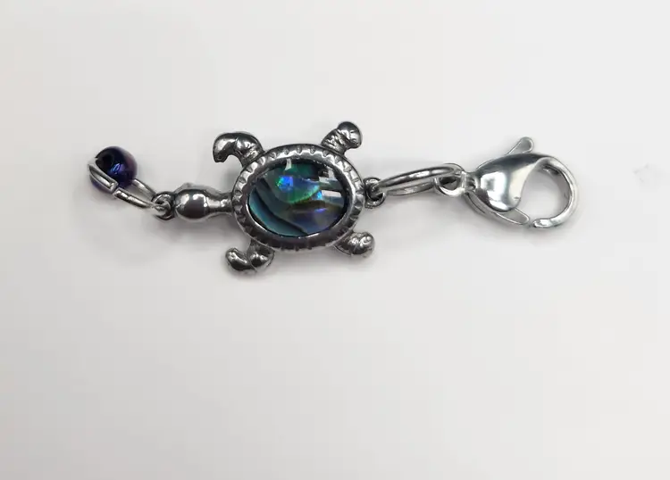 Upcycled Turtle Earrings with Matching Charm