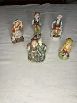 Vintage Porcelain Figurines Lot of 5 Country Village Cottage Decor