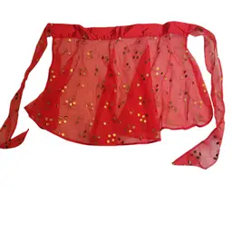 Sheer Red Gold Polka Dot Hostess Apron
