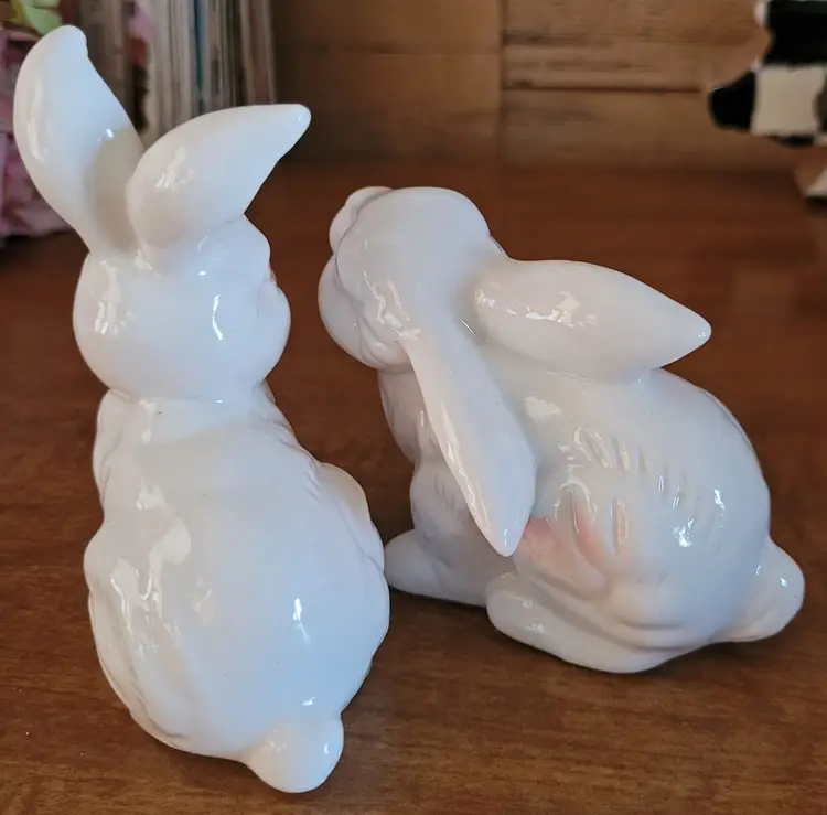 Vintage Porcelain Bunnies (Standing & Sitting) c.1980s-1990s