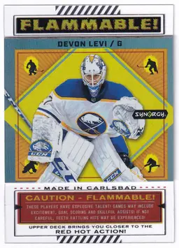 2023-24 Synergy Flammable #FL4 Devon Levi Buffalo Sabres Hockey Card