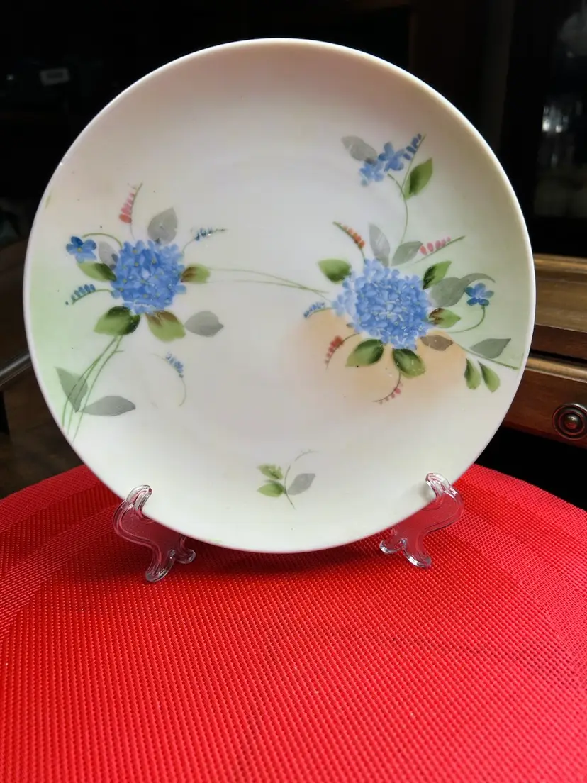 Antique Nippon Hand painted Blue Hydrengeas Plate