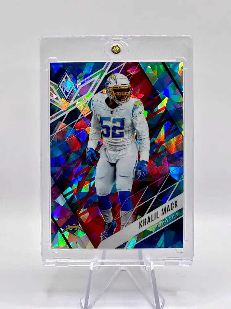 Khalil Mack 2022 Phoenix Cracked Fire & Ice Bookend Numbered 50/50 Card #50 Los Angeles Chargers
