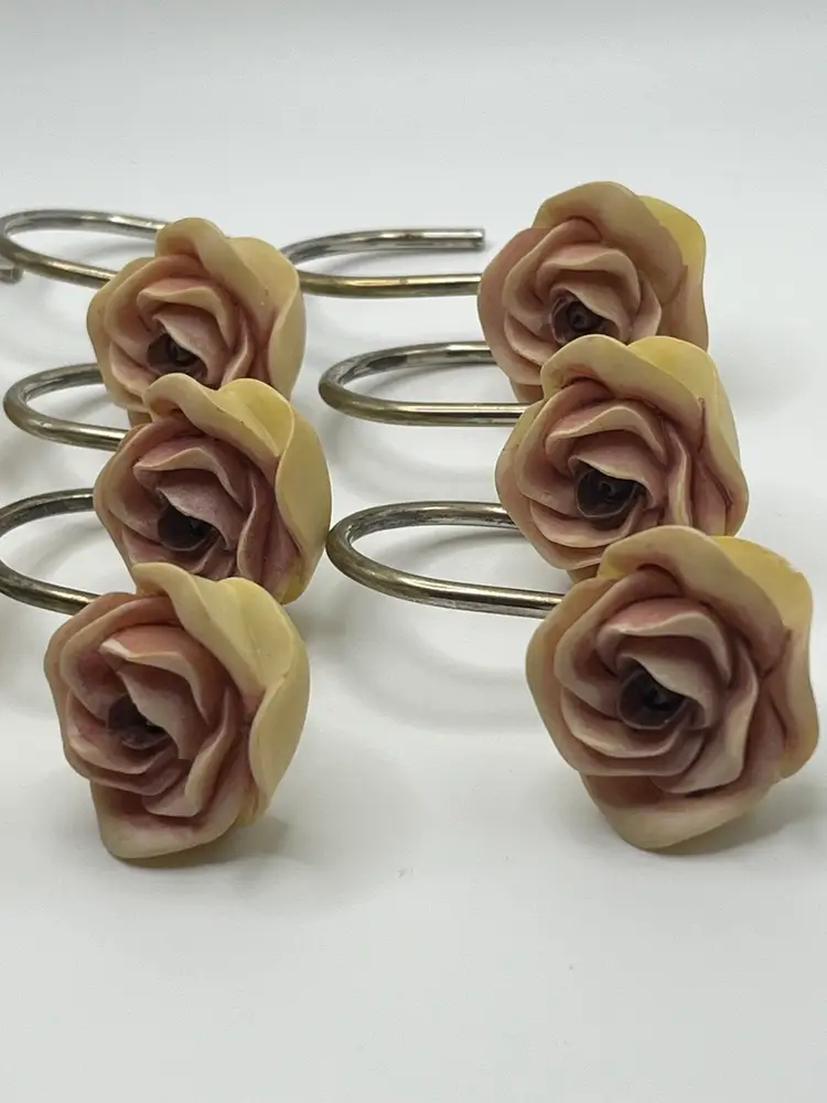 Vintage Rose Curtain Hooks