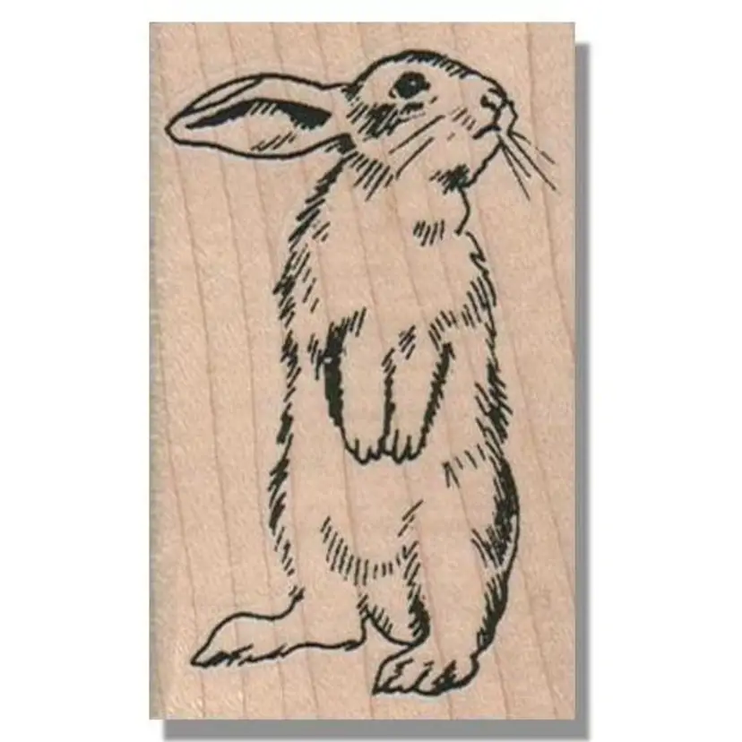 Rabbit Looking Right Rubber Stamp - Easter Bunny