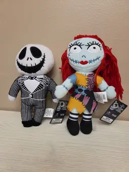 Pair of Disneys Nightmare Before Christmas Plush Sally & Jack Skellington