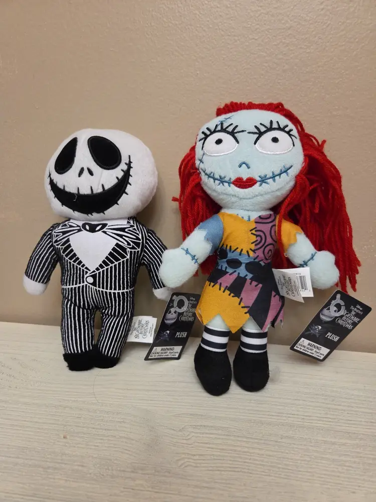 Pair of Disneys Nightmare Before Christmas Plush Sally & Jack Skellington