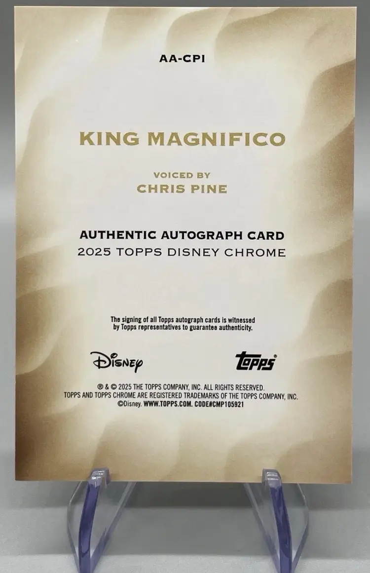 2025 Topps Chrome Disney Chris Pine Auto King Magnifico Orange Refractor #14/25