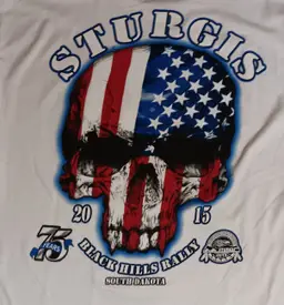 Sturgis 75TH Anniversary American Flag Skull t-shirt NEW motorcycle rally