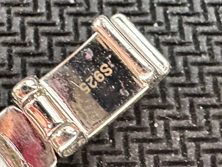 Double Row Multi-Gemstone 925 Sterling Tennis Bracelet-broken safety chain