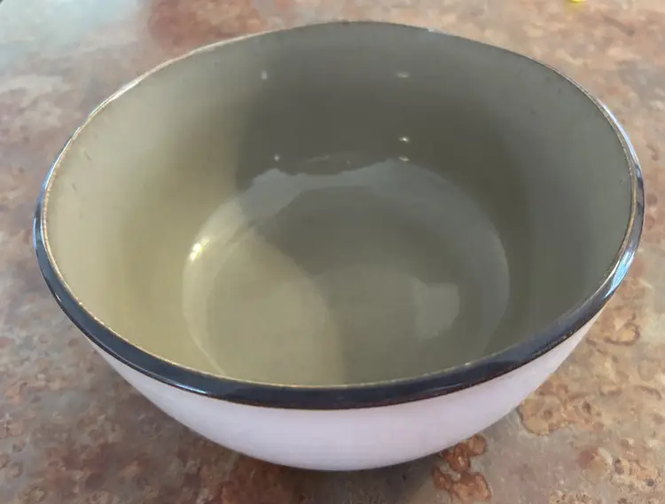 Cravings by Christy Tiegan Serving/Mixing Bowl 9 1/4" Round 4 1/4" High White/Gr