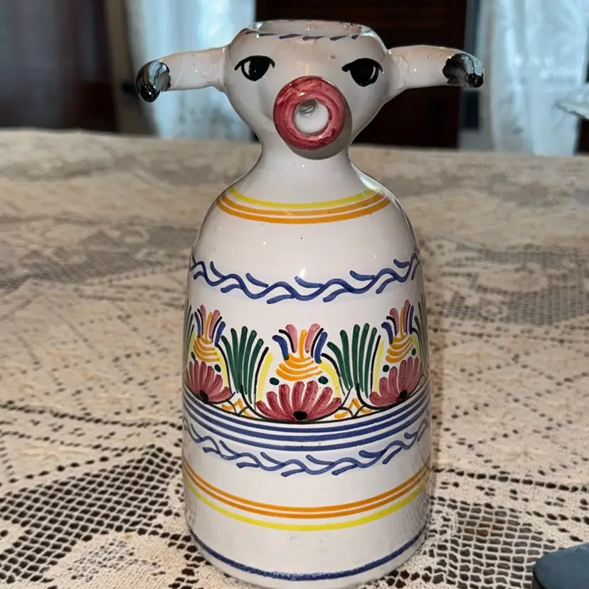 Vintage Ceramic Hand Painted Bull Pitcher Espania Spain