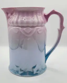 Antique 1920's Bavaria Lusterware RCW German Purple Blue Iridescent Milk Pitcher