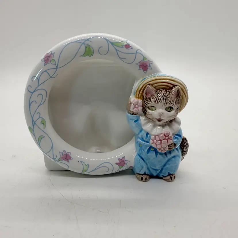 Schmid Beatrix Potter Tom Kitten Ceramic Grannycore Picture Frame Vtg 1988 3”