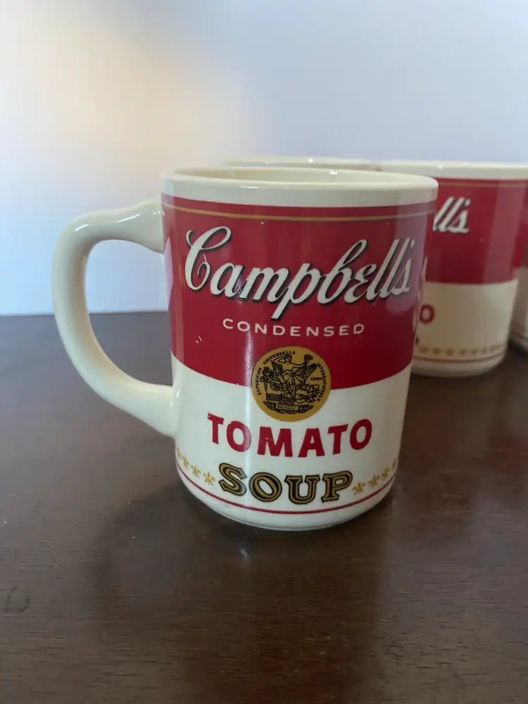Campbell's Tomato Soup Mugs Set of 4 Vintage Soup Label Coffee Cups Made In USA