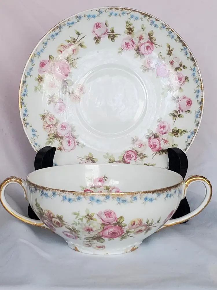 Soup Cup & Saucer Gerard Dufraisseix Abbot Limoges France