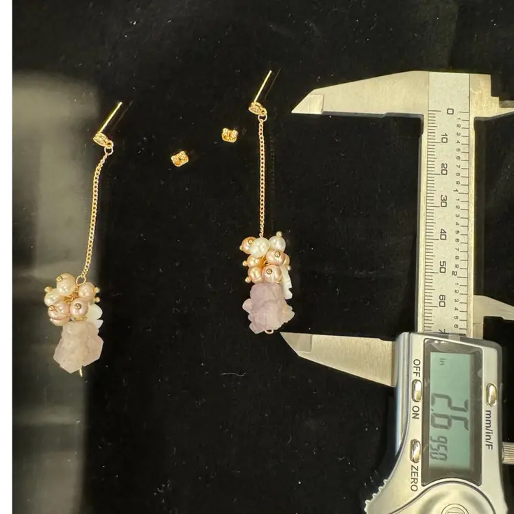 Pearl Amethyst Drop Earrings
