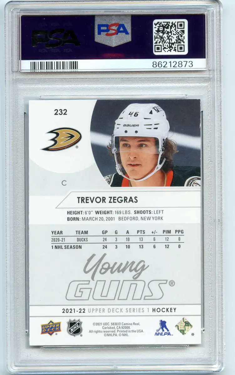 2021 UD Trevor Zegras YG  PSA8 Anaheim Ducks