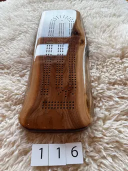 Live Edge Walnut Cribbage Board - 116